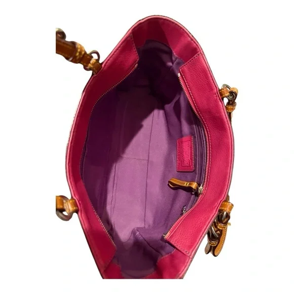 Coach Pink Leather Tote Bag - Picture 7 of 8